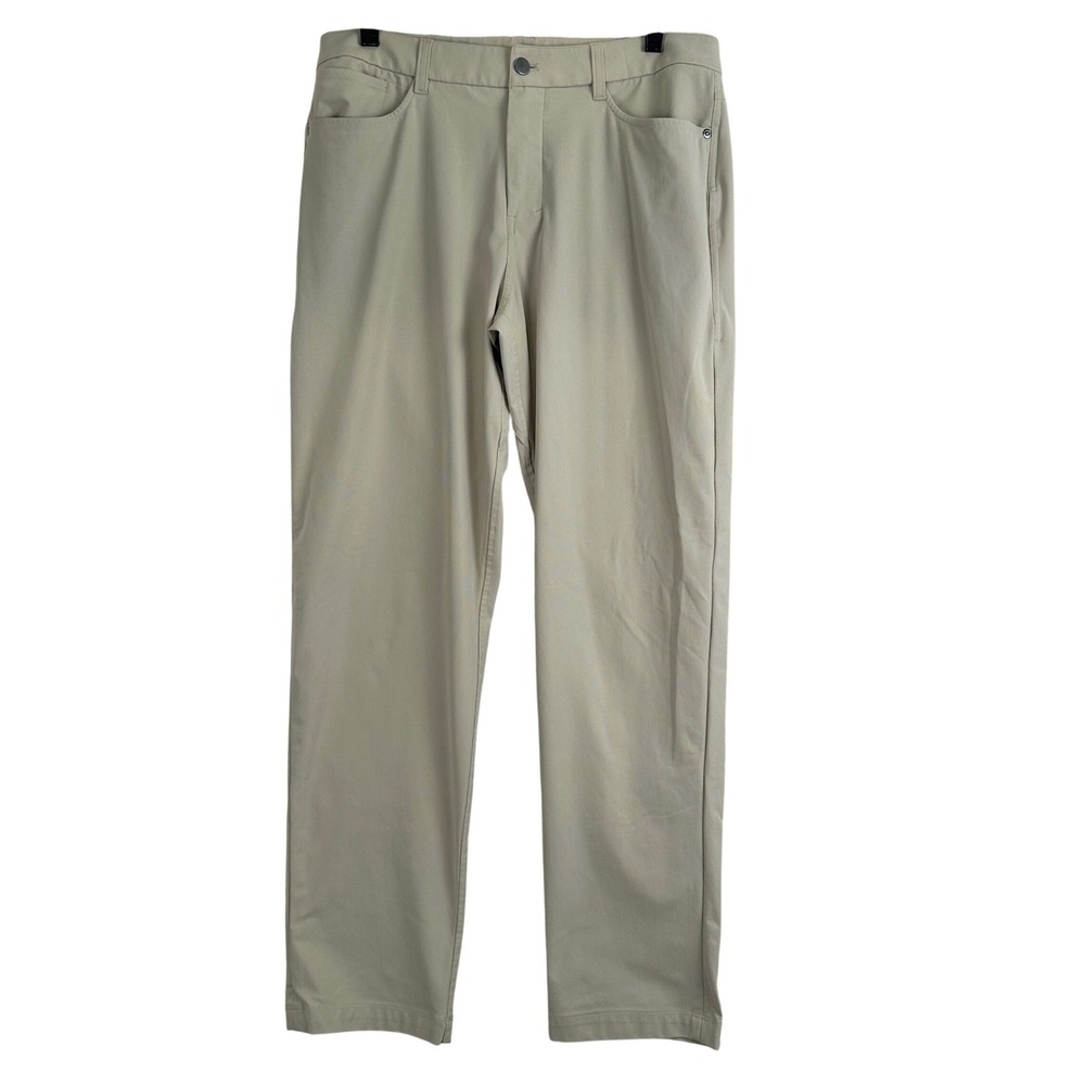 Lululemon Commission Slim-Fit Pant Mens 32 Tan Khaki‎ Chino Technical Athleisure